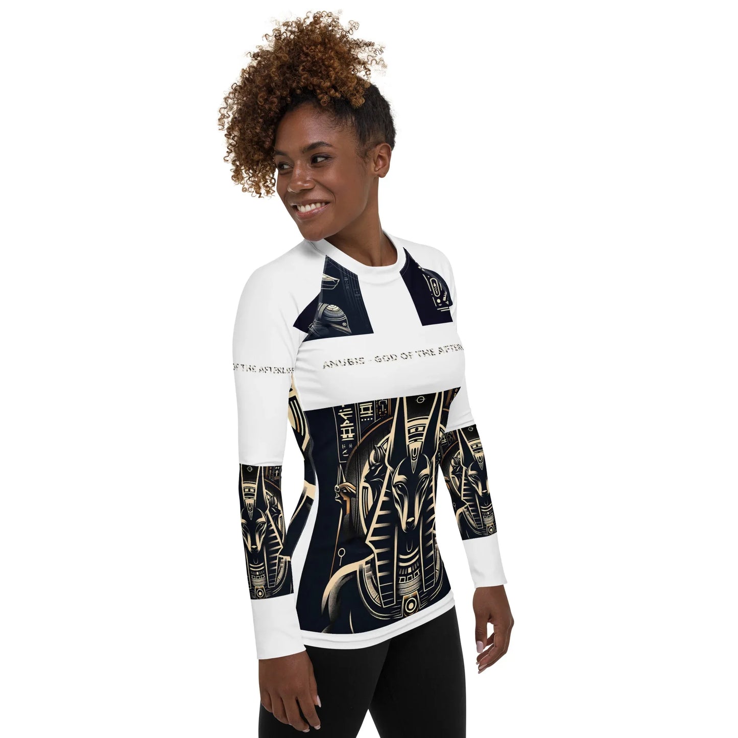 ANUBIS - GOD OF THE AFTERLIFE Women's Rash Guard - B&R African Styles
