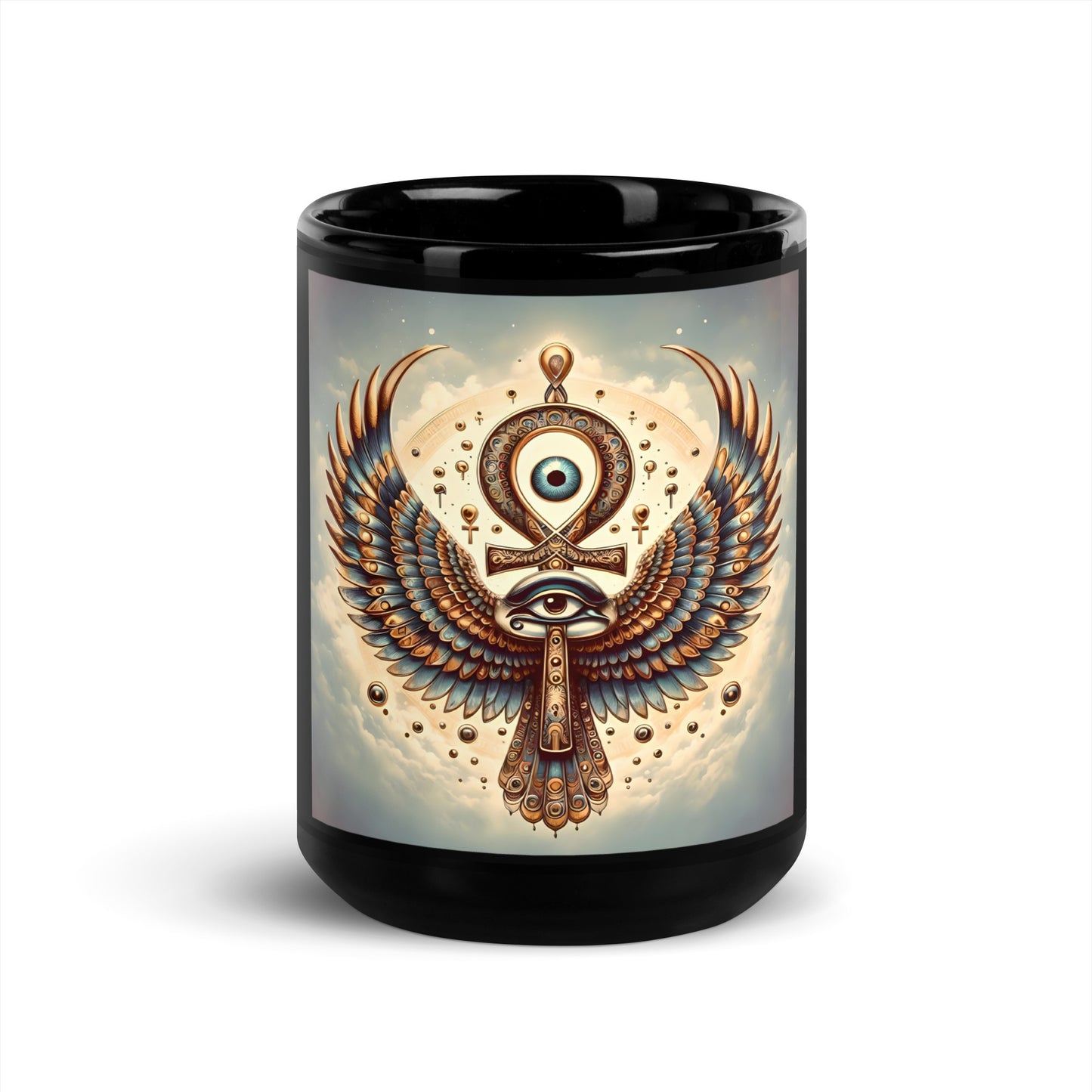 HORUS - GOD OF THE SKY Black Glossy Mug