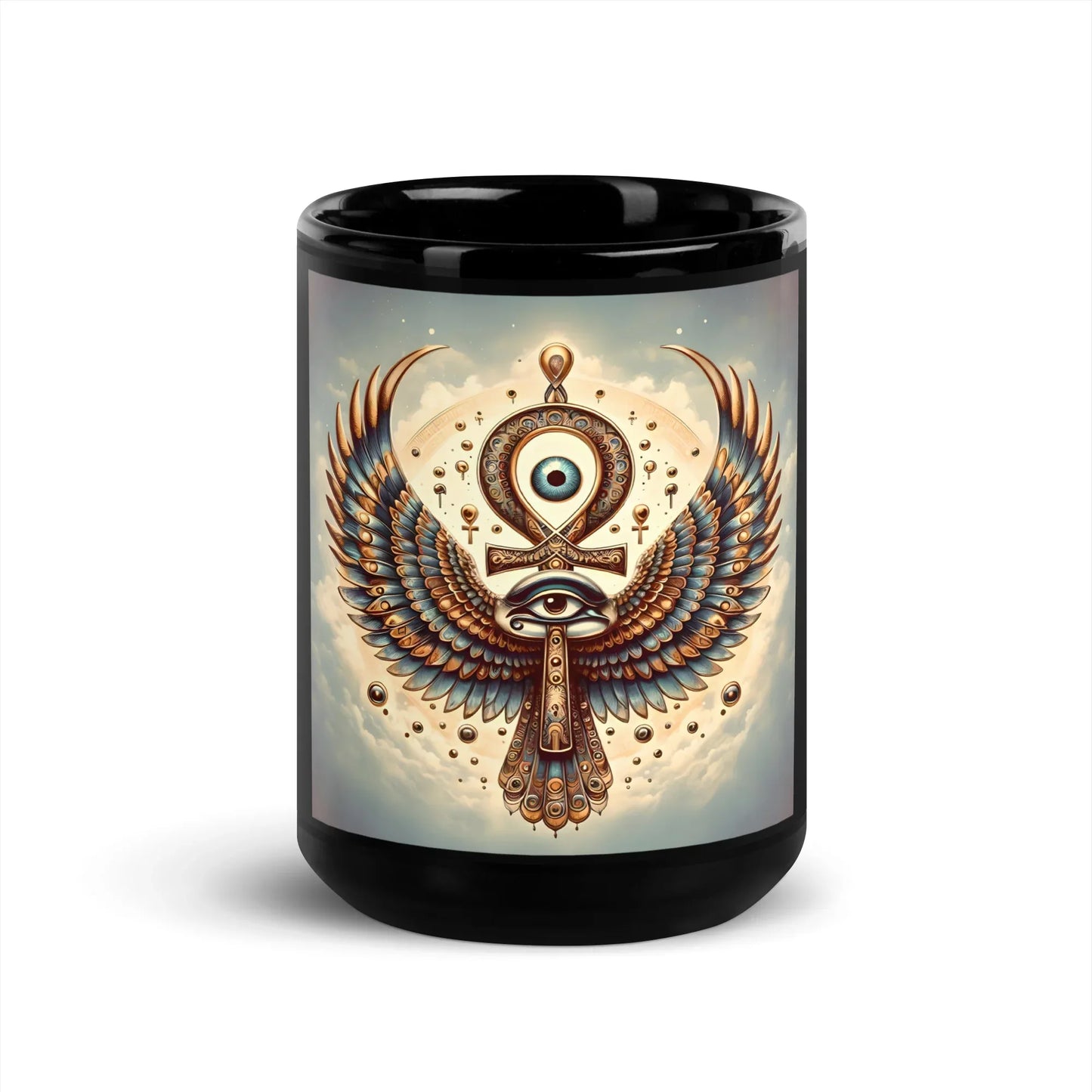 HORUS - GOD OF THE SKY Black Glossy Mug