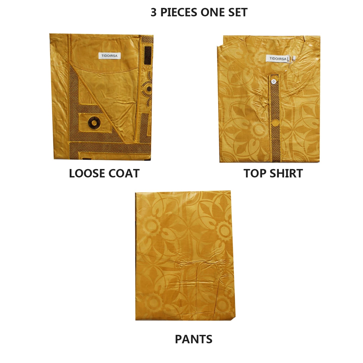 Elegant 3pcs African Bazin Riche Embroidery Outfit