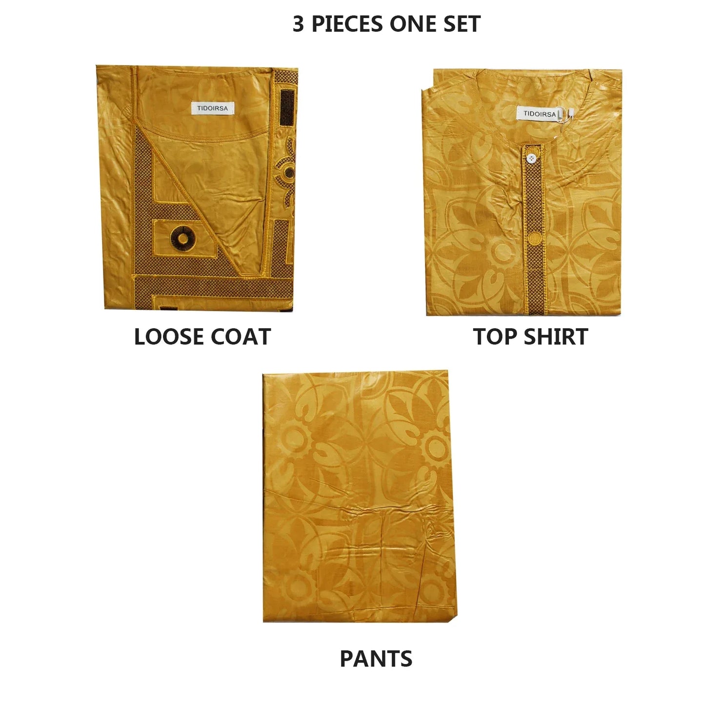 Elegant 3pcs African Bazin Riche Embroidery Outfit - B&R African Styles