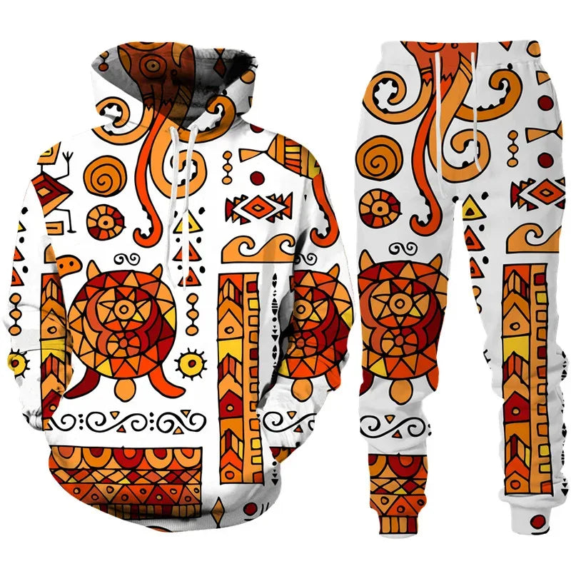 Trendy Ethnic Hoodie Set