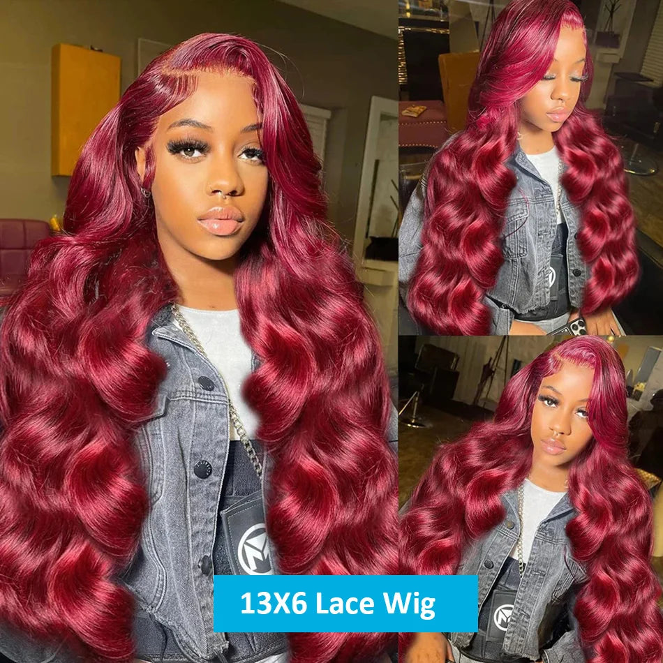 Glam Waves Burgundy Lace Wig