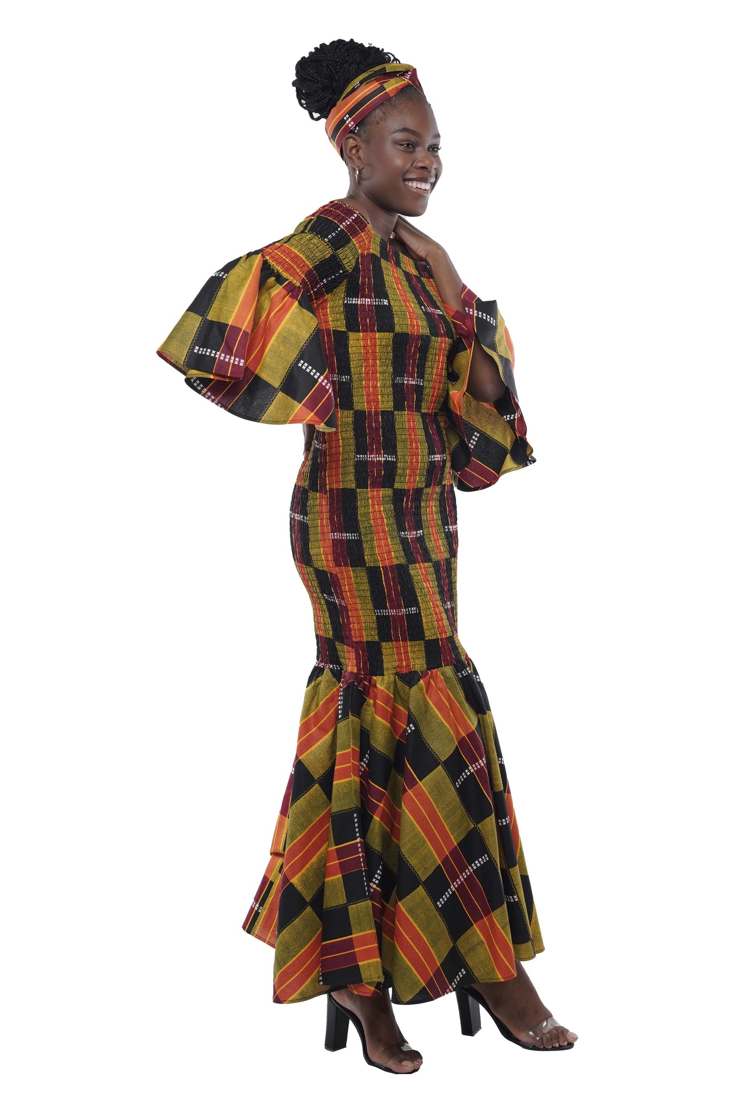African Golden Kente MermaidTail Dress
