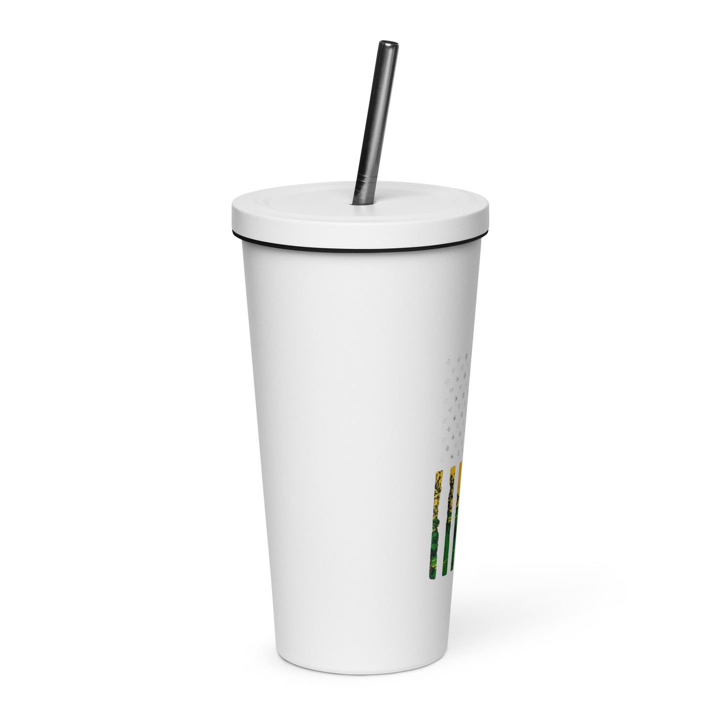 Juneteenth Flag Insulated tumbler with a straw