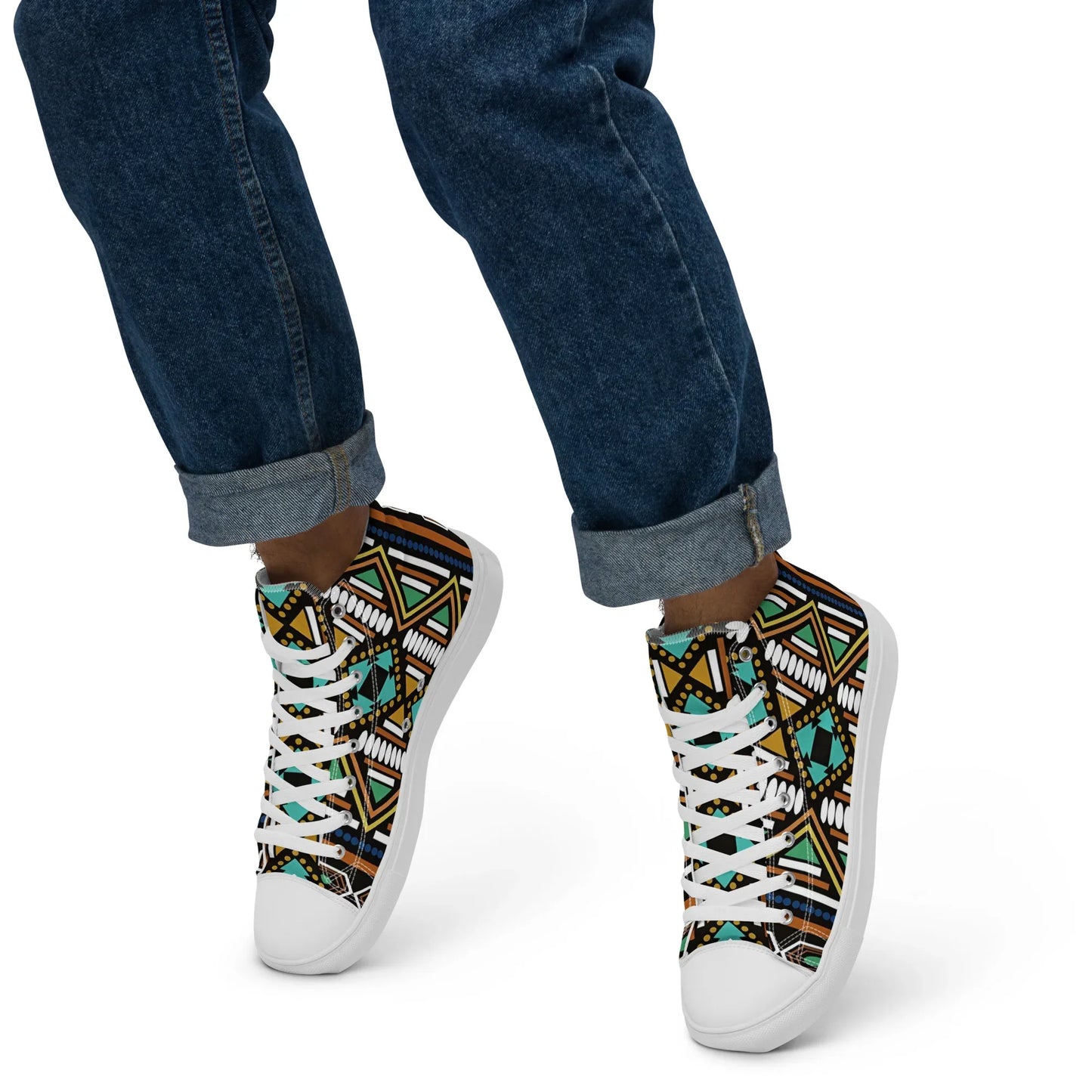 Ankara Men’s high top canvas shoes - B&R African Styles