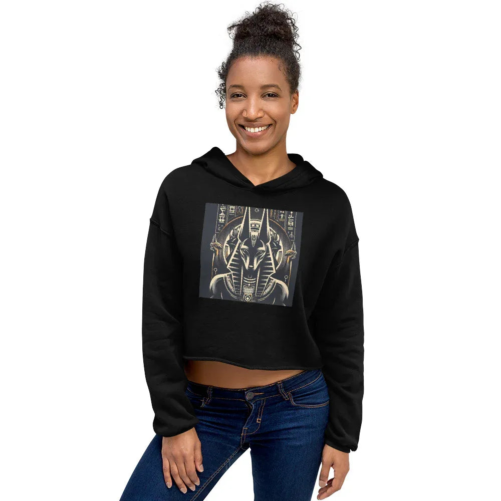 Anubis - God of the Afterlife Crop Hoodie - B&R African Styles