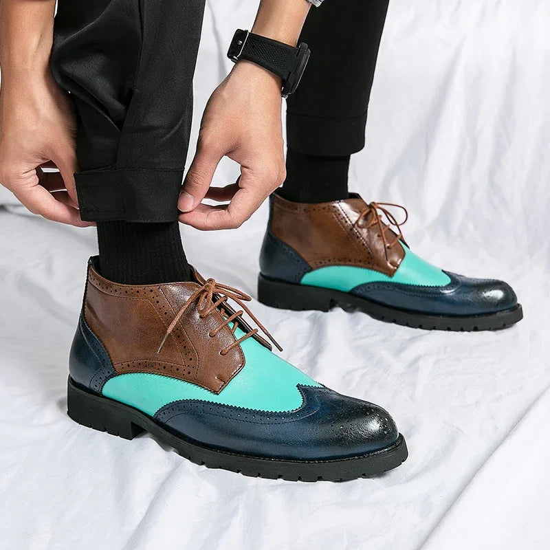 Brogue Shoes for Men Mixed Colors Lace-up