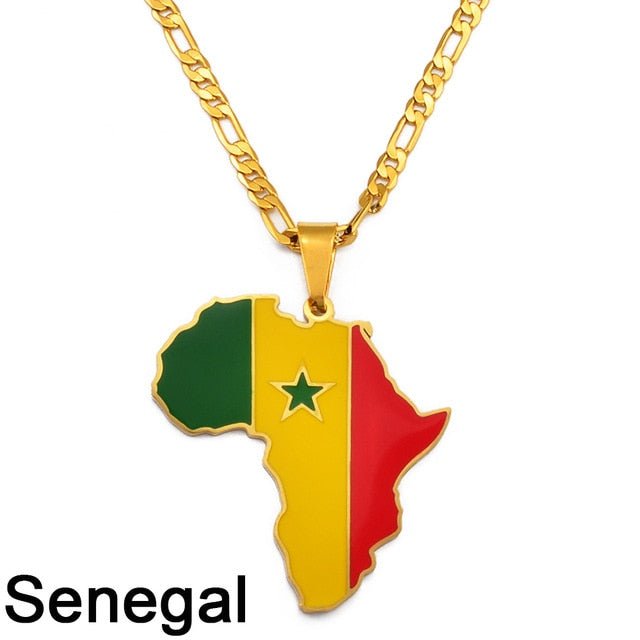 Africa Map Pendant Necklaces