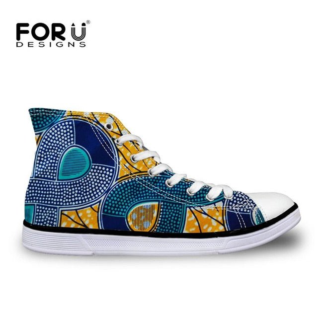 African Lace Fabric Printing Fashion Sneakers - B&R African Styles