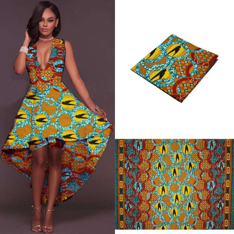 African Wax Print Hollandais Super Fabric - Premium 6 Yards - B&R African Styles