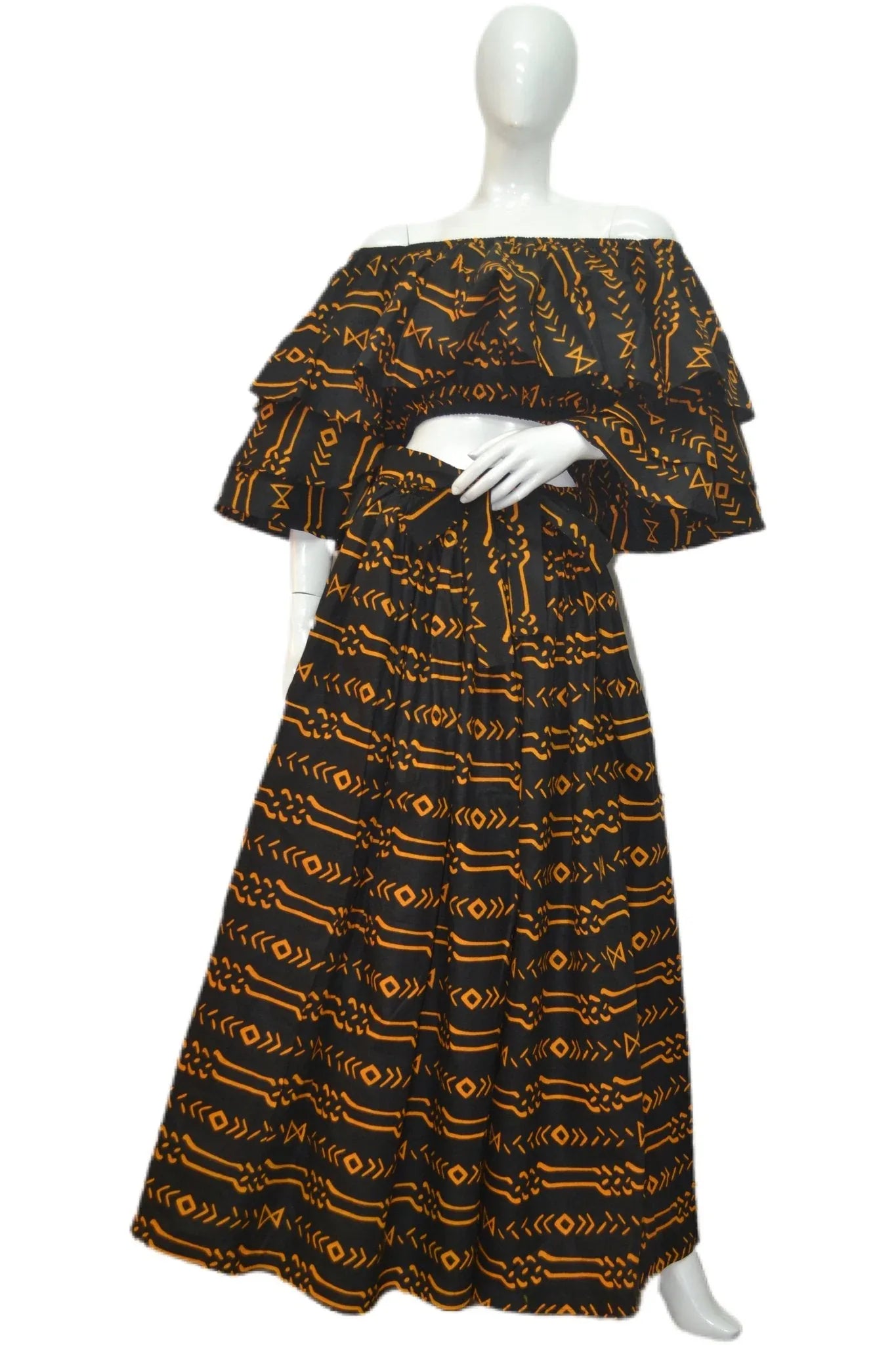 Crop Top and Slit Skirt Set - B&R African Styles