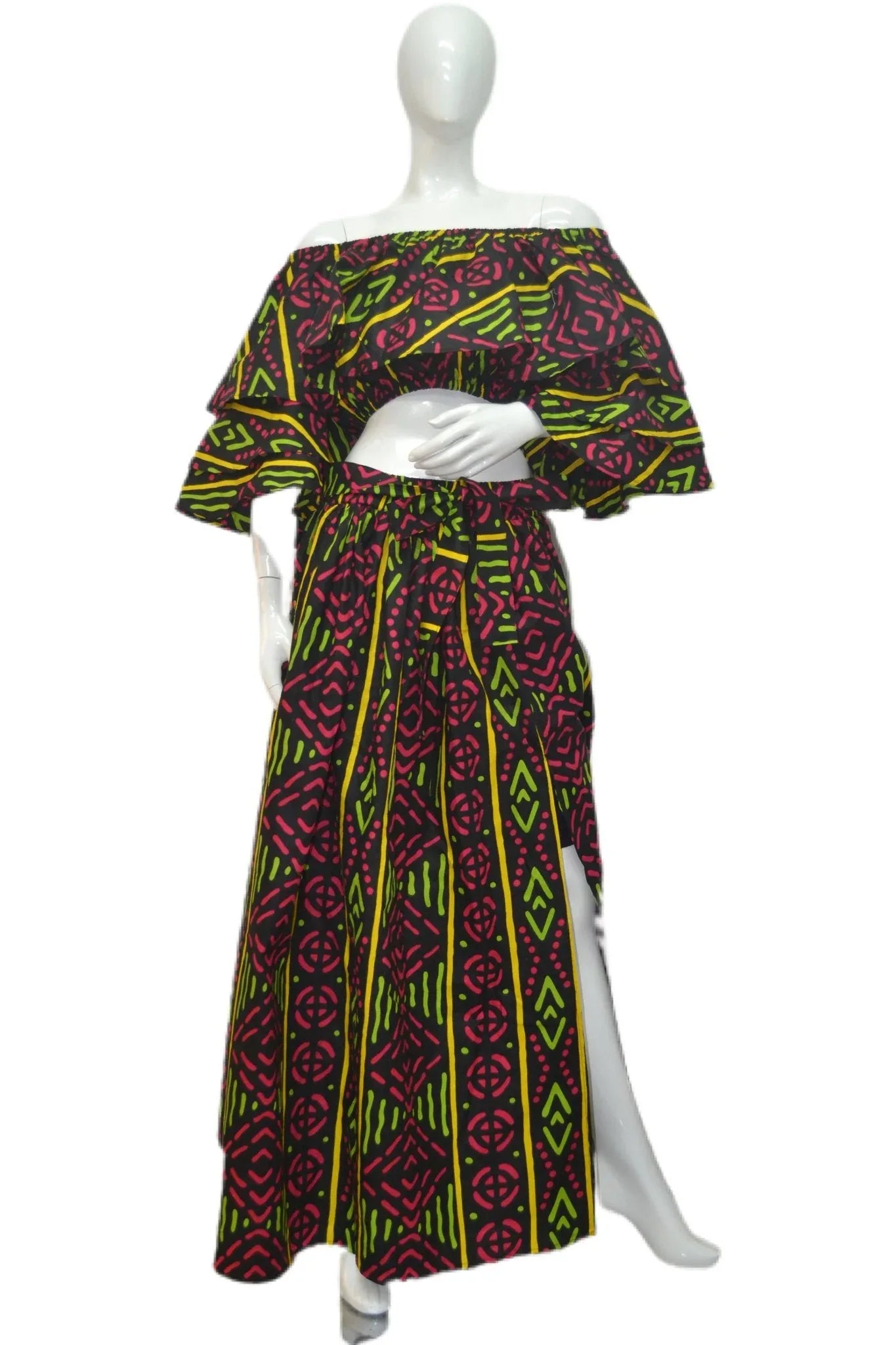 Crop Top and Slit Skirt Set - B&R African Styles