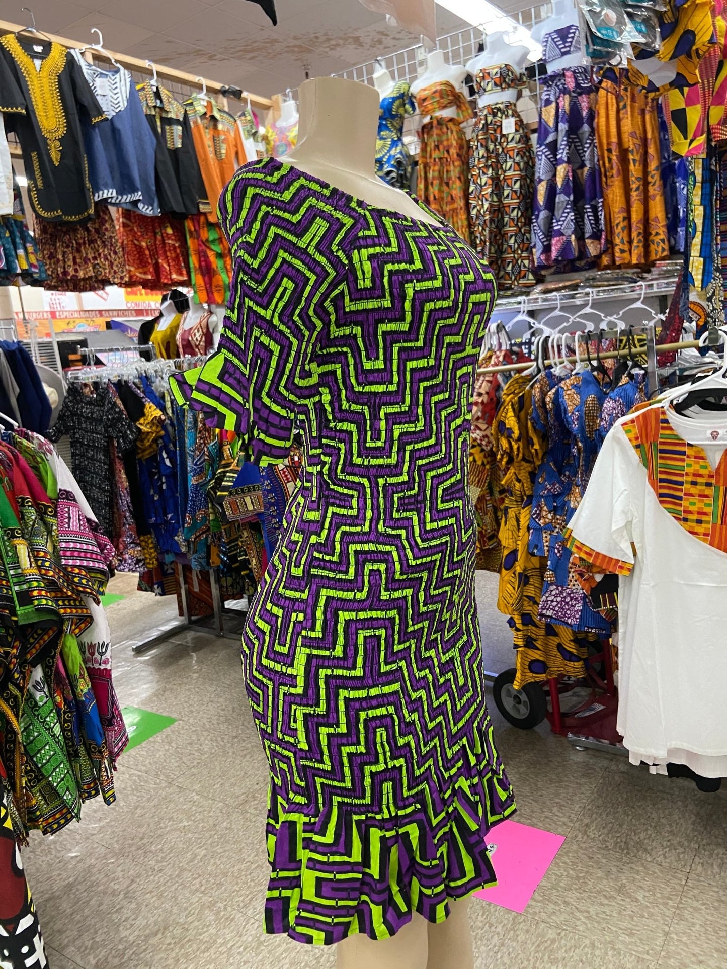 Green Ruffled dress - B&R African Styles