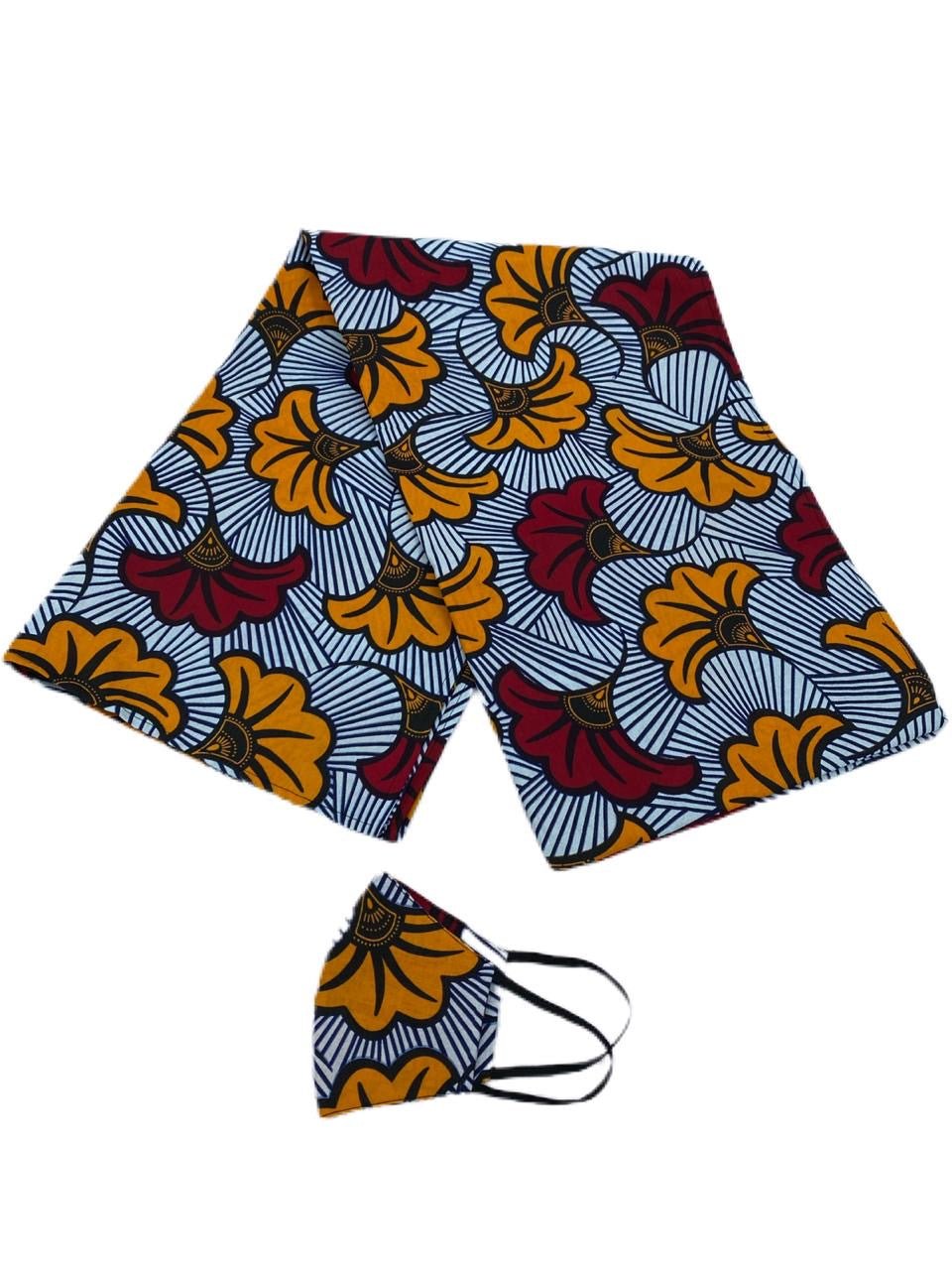 Head Wrap & Face Mask - B&R African Styles