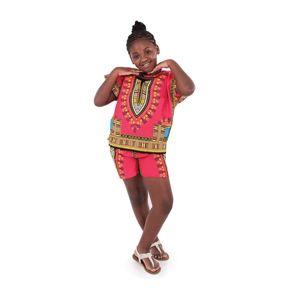 Kids Dashiki Set: Fuschia - B&R African Styles