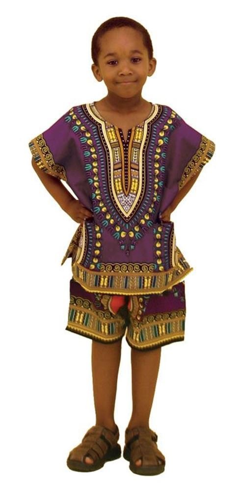 Kids Dashiki Set: Purple - B&R African Styles