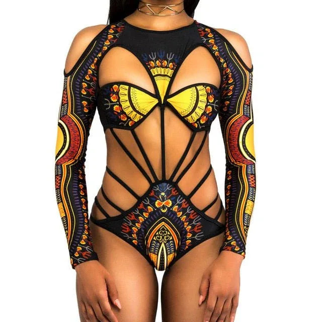 One Piece Swimsuit Women High Cut Trikini - B&R African Styles