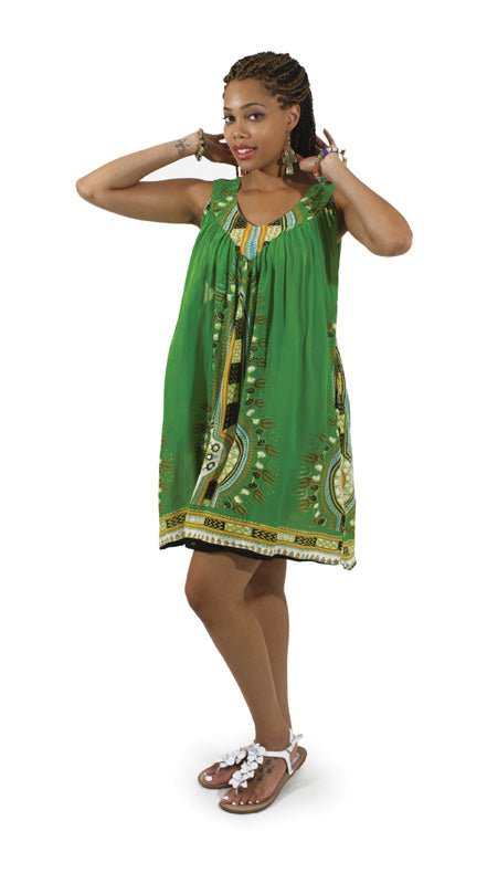 Short/Dark Green Sundress - B&R African Styles