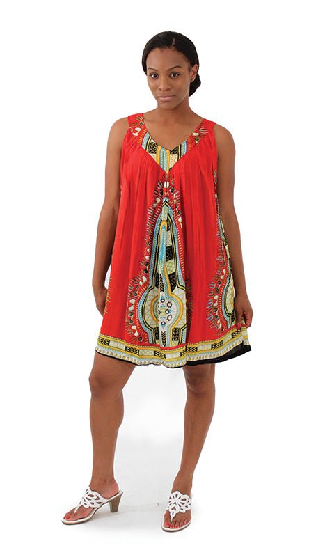 Short/Red Sundress - B&R African Styles
