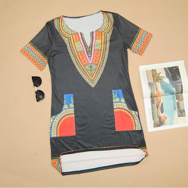 Summer Bodycon Dashiki Mini Dress - B&R African Styles