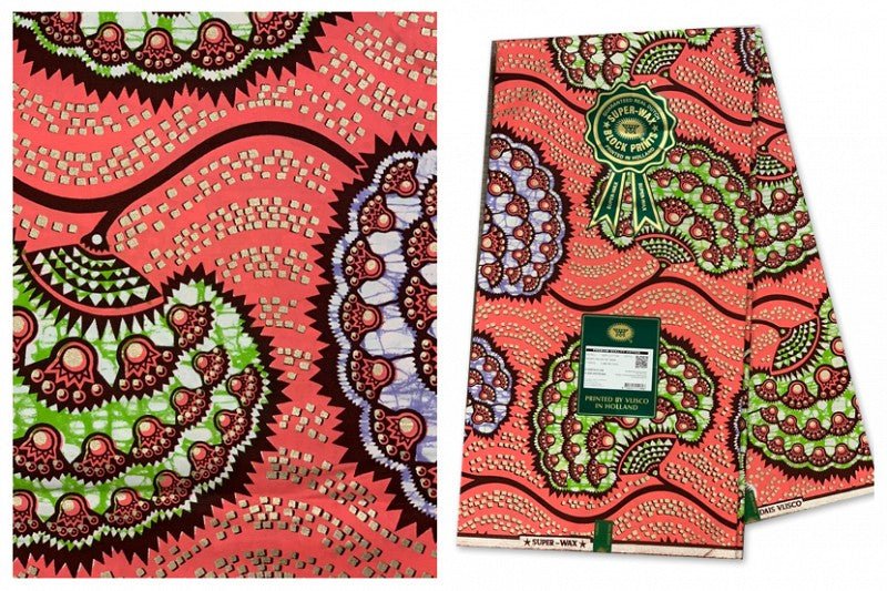 Vlisco Hollandais Embellished Gold Super - B&R African Styles