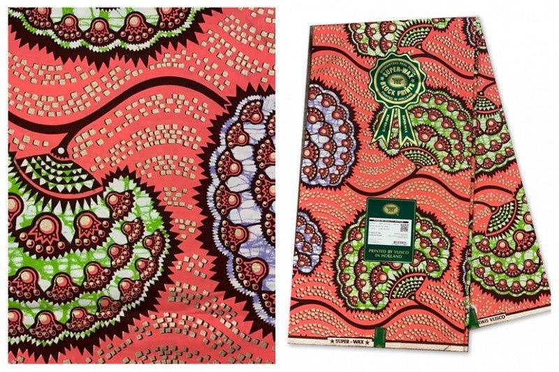 Vlisco Hollandais Embellished Gold Super - B&R African Styles