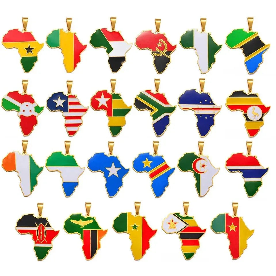 Africa Map Pendant Necklaces