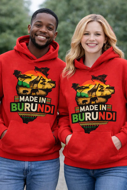 Made in Burundi Hoodie - African Heritage Pride - B&R African Styles