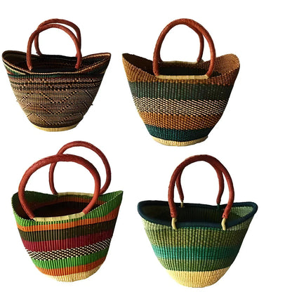 Yikene U-Shopper Ghana Baskets - Assorted Colors (Set of 1) - B&R African Styles