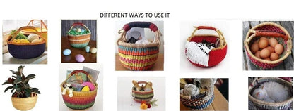 Large Market Basket (Colors Vary) W: 14"-16" H:10"-12", 1 Each - B&R African Styles