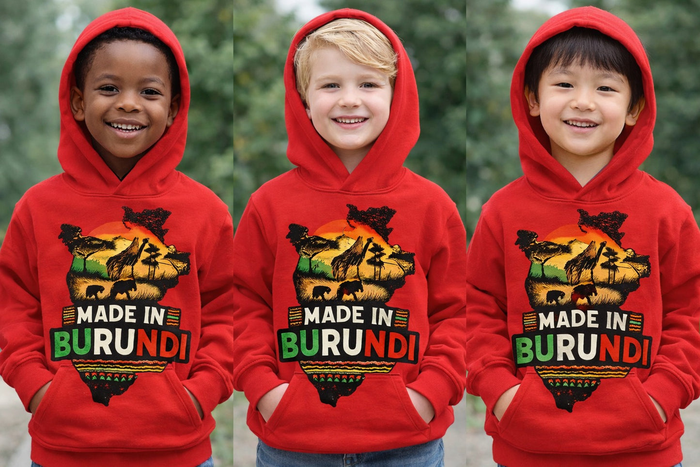 Made in Burundi Hoodie - African Heritage Pride