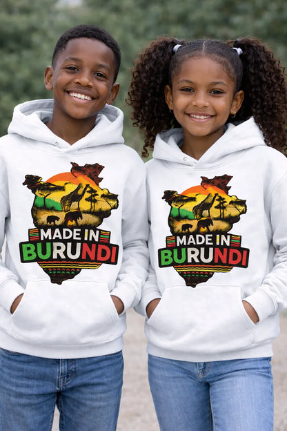 Made in Burundi Hoodie - African Heritage Pride - B&R African Styles