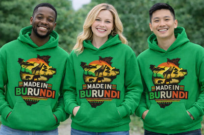 Made in Burundi Hoodie - African Heritage Pride - B&R African Styles