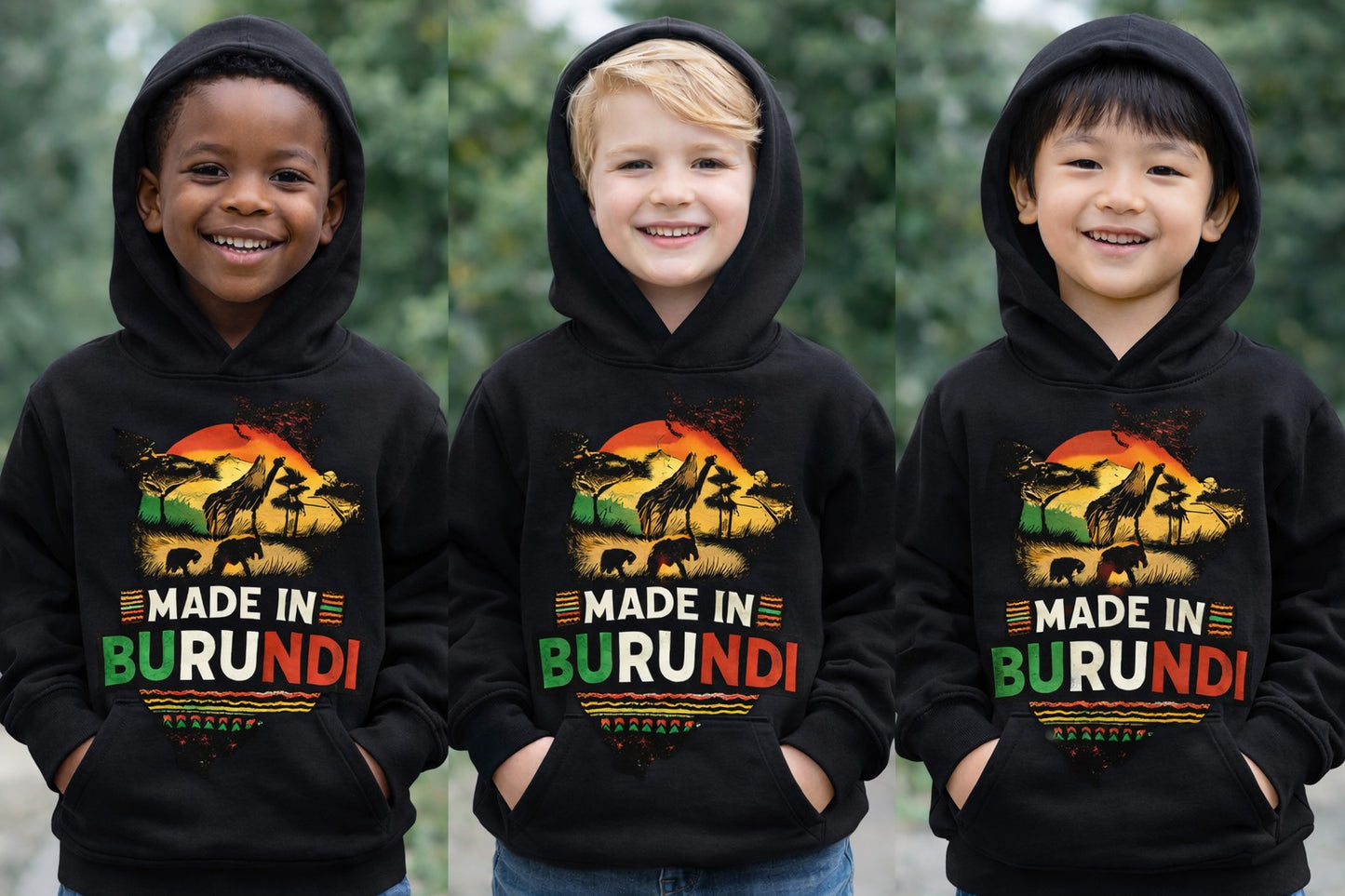Made in Burundi Hoodie - African Heritage Pride