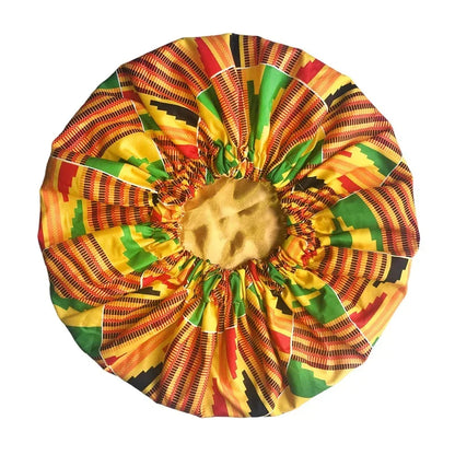 Satin Lined Bonnet Women Big Size Beauty Print Satin Silk Bonnet - B&R African Styles