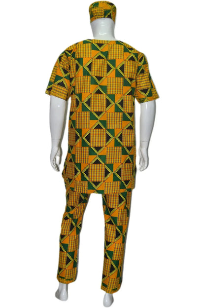 Kente Embroidered Pant Set For Men - B&R African Styles