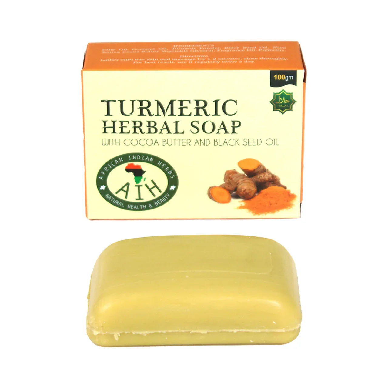 Natural Glow Bar AIH Turmeric Herbal Soap - 3.5 oz - B&R African Styles