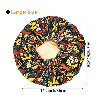 Satin Lined Bonnet Women Big Size Beauty Print Satin Silk Bonnet - B&R African Styles