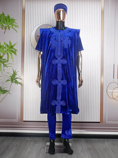 Men's High-Quality Embroidery 3 Pcs Set Shirt Pants coat - B&R African Styles