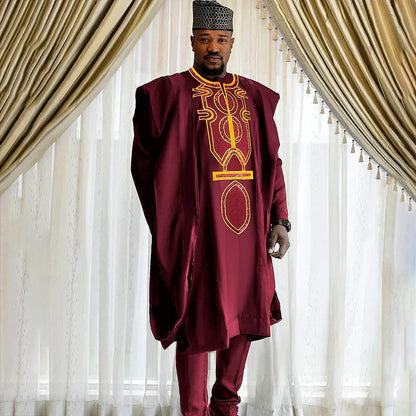 3Pcs Outfit African Tradition Embroidery - B&R African Styles
