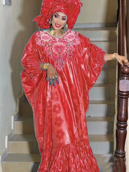 African Bazin Long Dresses For Special Events - B&R African Styles