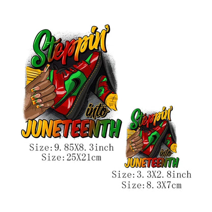 Juneteenth Thermal Sticker For Clothing Iron On Transfer Patch For Women And Men T-Shirt Hoodie DIY Washable Applique On Clothes - B&R African Styles