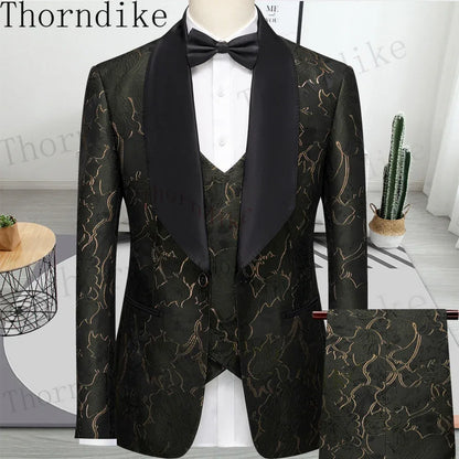 Thorndike Men's Suit Tuxedo 3pcs Slim Fit Blazer - B&R African Styles