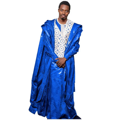 Traditional Bazin Embroidery African Couple Outfits - B&R African Styles
