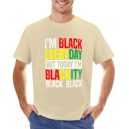Im Blackity Black African American Men Women Juneteenth T-Shirt Blouse hippie clothes Short sleeve tee funnys Men's t-shirts - B&R African Styles