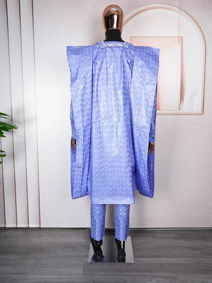 3-Piece African Agbada for Men - Bazin Dashiki Traditional Formal Attire - B&R African Styles
