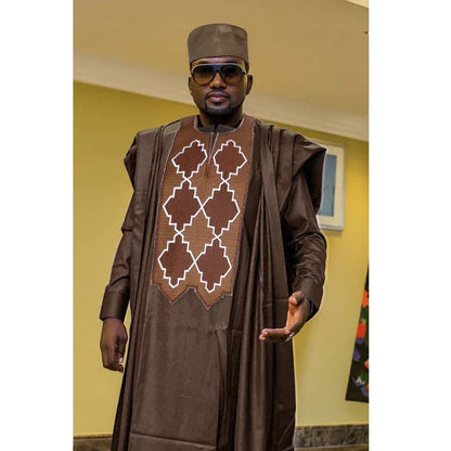 3pcs Tradition Embroidery Outfit for Men - B&R African Styles