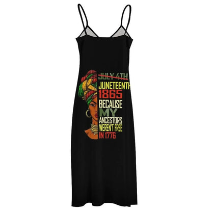 July 4th Juneteenth 1865 Because My Ancestors Weren't Free in 1776 Sleeveless Dress Women's dress women clothes - B&R African Styles