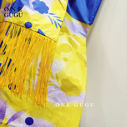 Premium Bazin Riche Boubou with Tassel Shawl - B&R African Styles